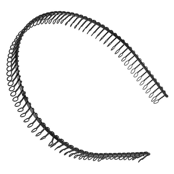 LOLIPPYY Decorative Headbands With Teeth Metal Black For Women 1Pcs 4.7*3.9*0.4in Everyday Outfits