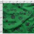 thumbnail image 2 of Soimoi Floral Printed, Polyester Fleece, Fabric by The Yard Sewing DIY Stretch Fabric 56 Inches Wide, WarmFabric for Hats, Coats, Gloves, Blankets, Green, 2 of 5