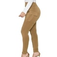 thumbnail image 1 of FASHIONWT Women Jacquard Fabric High Waist Elastic Waist Cargo Pants Slim Fit Capri Pants, 1 of 4