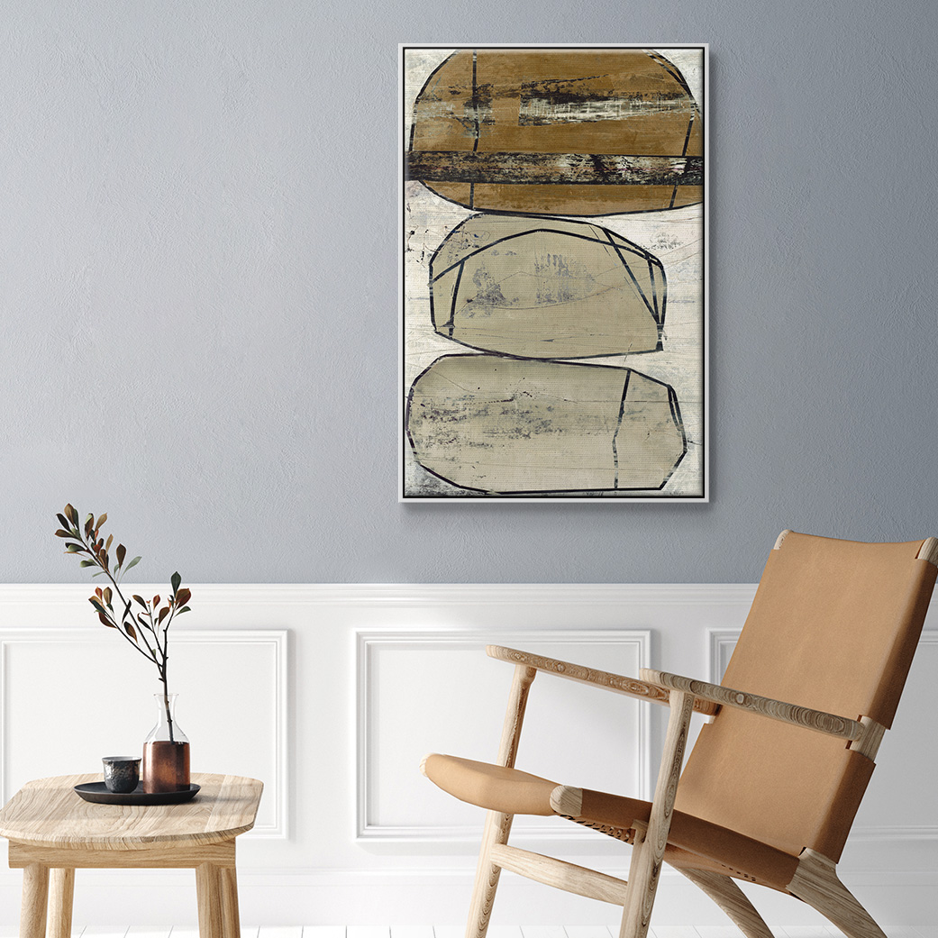 Dim Sum I Framed Premium Gallery Wrapped Canvas - Ready to Hang - 25 x 37 - White Floating Frame