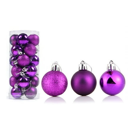 

Fusipu 24Pcs Christmas Ball Delicate High Gloss Xmas Tree Decor Ball Pendant Home Decor