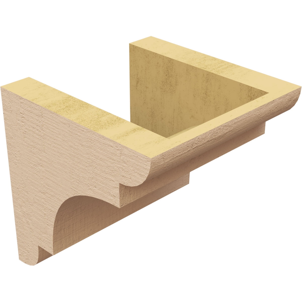 6"W x 6"D x 6"H Wide New Brighton Rough Cedar Woodgrain TimberThane Corbel, Primed Tan