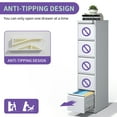 thumbnail image 3 of 5 Drawer Vertical File Cabinet White Metal Filing Cabinet with Lock Anti-Tilt Safety Design Smooth Ball-Bearing Drawers for Letter Legal A4 Document Storage Home Office, 3 of 7