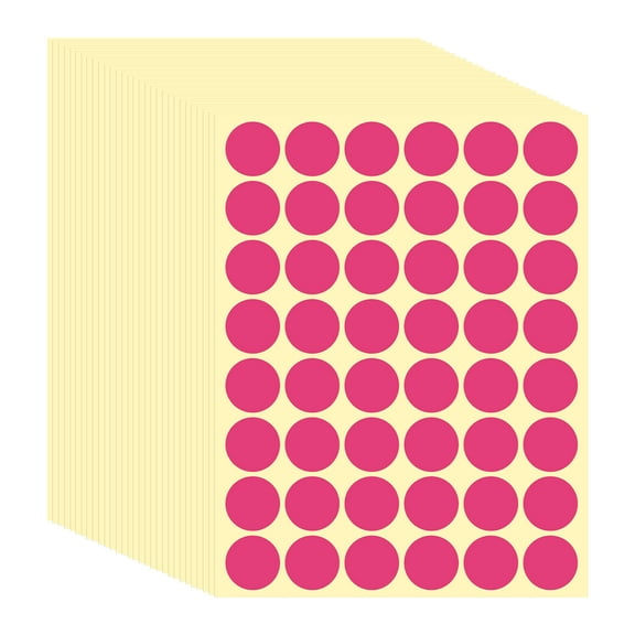 Uxcell 1440 Pcs Colored Dot Stickers Labels, 1 Inch Circle Price Stickers Self Adhesive Circle Tags Coding Labels for Office Business Yard Sale Garage Sale Home Decor, Rose Red