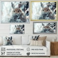 thumbnail image 4 of Designart "Winter Wonderland Frosty Bunny Scenery" Landscapes Framed Wall Art Decor - Traditional Brown Winter Landscape Entryway Framed Wall Art, 4 of 6