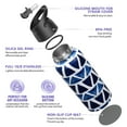 thumbnail image 3 of Stainless Steel Insulated Water Bottle - THILY Triple Insulated 32 oz Leakproof Wide Mouth Water Flask Mug with 2 Lids and Straws, for Gym, Travel, Hiking, Blue Triangle, 3 of 4