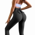 thumbnail image 6 of TGPMGRZ Women's Big Bow Yoga Leggings Scrunch Lifting Pants High Waisted Tummy Control Gym Athletic Stretchy Bootcut Black Size XXL, 6 of 8