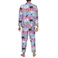 thumbnail image 7 of Salouo Bees And Daisies Striped Print Button-Front Long Sleeve Pajama Set for Men, Soft 2Pjs Men's Long Sleeve Sleepwear -X-Large, 7 of 7