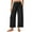 A02_Black, variant on Yghzkop Sweatpants Women Summer Solid Color Casual Pants High Waisted Drawstring Trousers with Side Pockets Straight Wide Leg Sports Yoga Cropped Pants