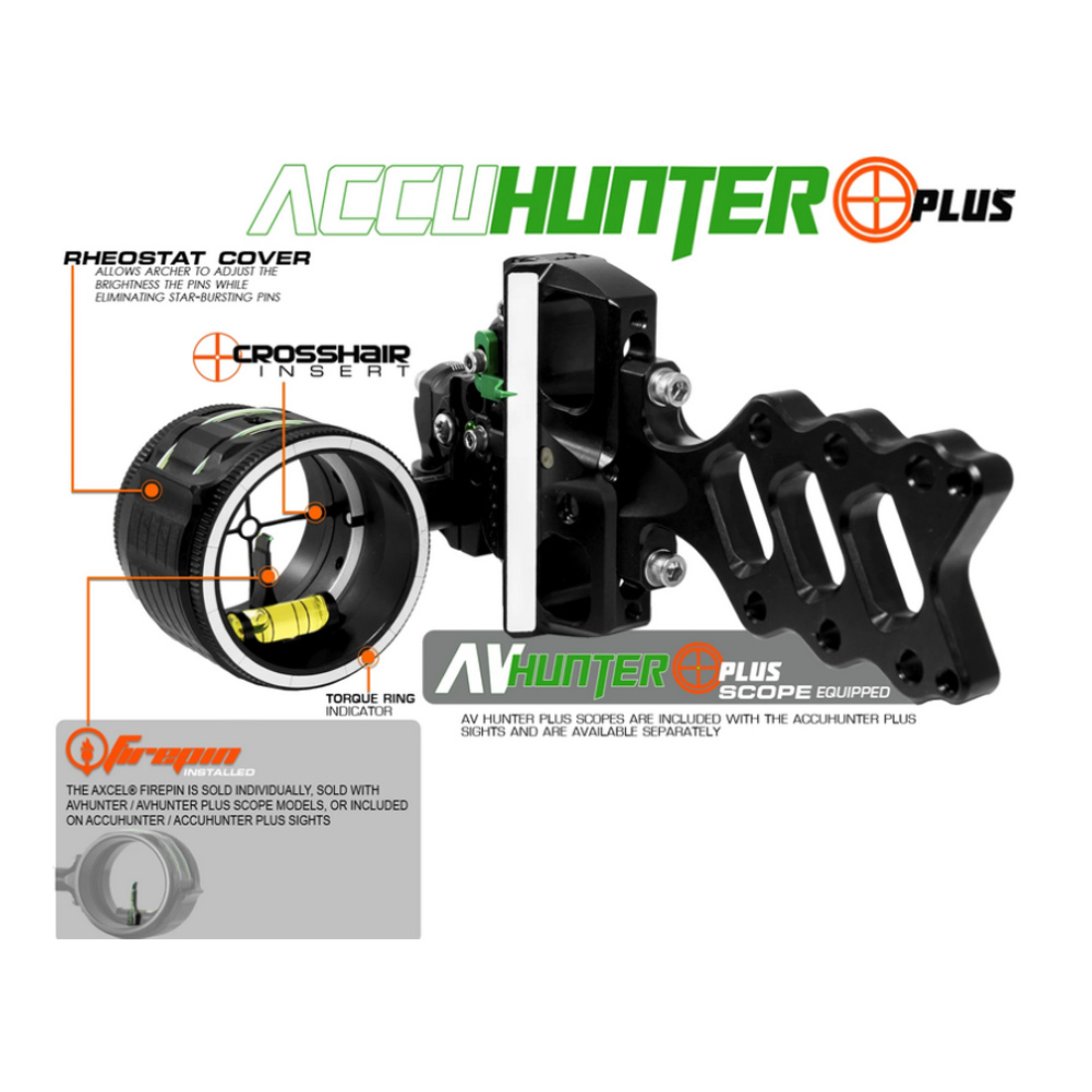 Axcel Accuhunter Plus Sight, 1 Pin, Green, .019