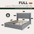 thumbnail image 7 of Einfach Full Size Lift up Platform Storage Bed Frame with Fabric Upholstered Wingback Button Tufted Headboard, Blue Gray, 7 of 7