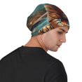 thumbnail image 4 of Xecao Pond Meditating Tiger Print Beanie Knitted Hat for Men Women, Winter Fashion Knit Cuffed Caps Unisex, 4 of 7