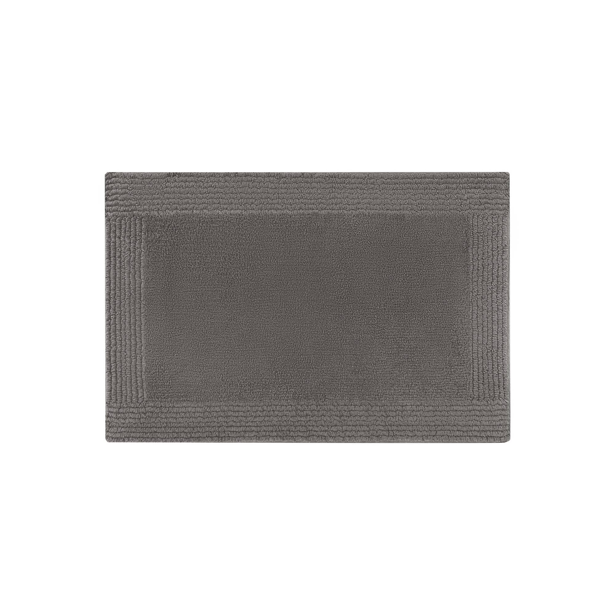 100% Cotton Tufted 3000 GSM Reversible Bath Rug 24x44" Charcoal Ultra Plush Dense Machine Washable Bathroom Rug