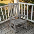 thumbnail image 2 of Tcbosik Outdoor Rocking Chair, Wood High Back Rocker, Lounge Chair for Porch, Patio, Garden, Deck, Backyard, Light Gray, 2 of 9