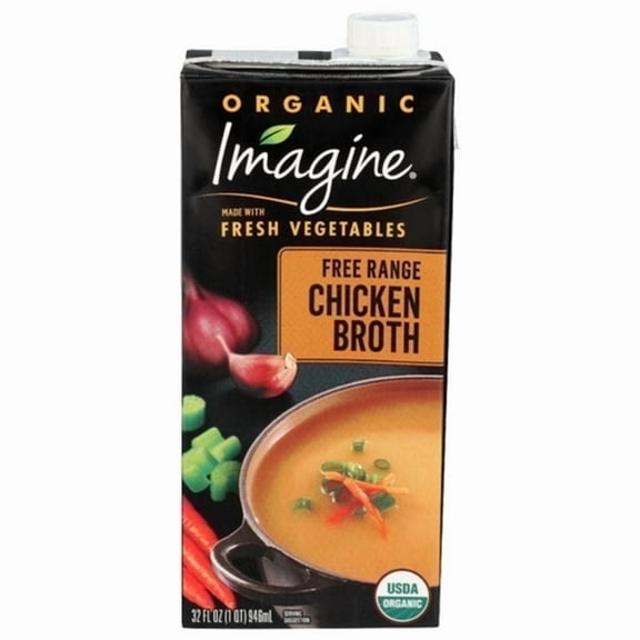 Imagine Foods Organic Free Range Chicken Broth 32 fl oz Pack of 4