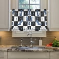 thumbnail image 2 of Yayeee Kitchen Curtains Tier Pair Light Filtering 27"x24" Rod Pocket Short Cafe Window Panel, Blue Cat Stars, 2 of 7