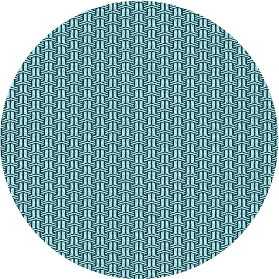 Ahgly Company Indoor Round Patterned Medium Teal Green Area Rugs, 3' Round