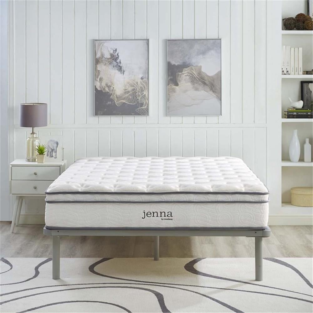 Pemberly Row 10" Modern Innerspring and Foam King Mattress in White