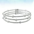 thumbnail image 2 of Pulsera elástica de cristal con adorno de mano para mujer, brazalete abierto (plata), 2 of 8