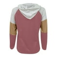 thumbnail image 5 of hoksml Women Patchwork Hoodies T-Shirt Long Sleeve Casual Sweatshirt Top Drawstring Blouse, 5 of 6