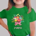 thumbnail image 2 of Zpanxa T-Shirts pour Tout-Petites Fille Imprimé Fête des Mères Col Rond Manches Courtes Haut Polyester Spandex 9-10 Ans, 2 of 5