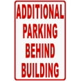 thumbnail image 1 of Additional Parking Behind Building Sign with Directional Arrow., 1 of 1