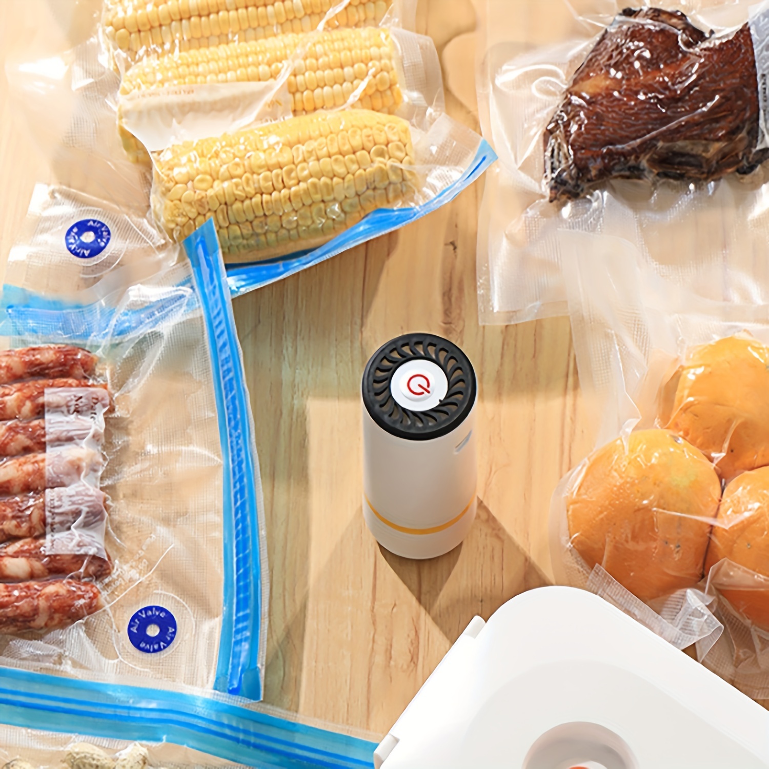 Rechargeable Vacuum Sealer Pump With Reusable Sous Vide Bags – Food Saver Kit