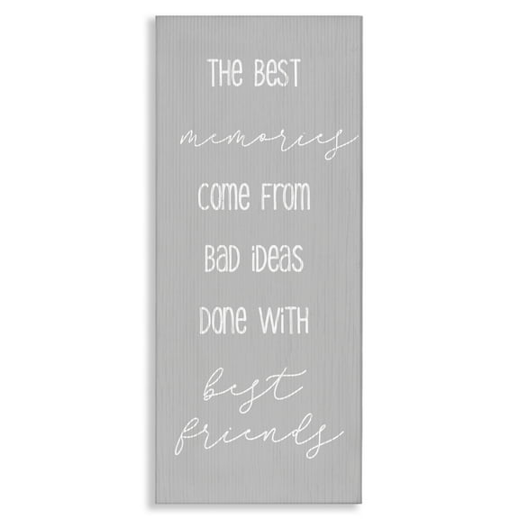 Stupell Industries Bad Ideas with Friends Typography Painting Gallery Wrapped Canvas Art Print Wall Art, 10 x 24