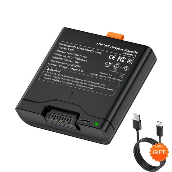 Replacement Battery 400. High Capacity 12000mAh for PartyBox Stage 320 and Xtreme 4 Portable Speaker, Easy-to-Replace Spare with USB-C Port