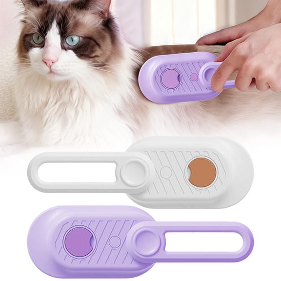 CozeLy Pet Steam Brush with Spray Deshedding Steam Brush for Dogs and Cats Grooming Comb with Release Button for Shedding Massaging and Cleaning