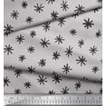 thumbnail image 2 of Soimoi Gray Poly Georgette Fabric Asterisk Symbol Print Fabric by the Yard 52 Inch Wide, 2 of 3