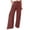 Wine, variant on Oiangi Womens Beach Wide Leg Pants Casual Loose Stretchy Palazzo Pant Button Waist Zipper Trousers with Pockets Gray 2XL