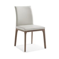 Whiteline Modern Living White Stella Contemporary Faux Leather Dining Chair, 2 Piece Set