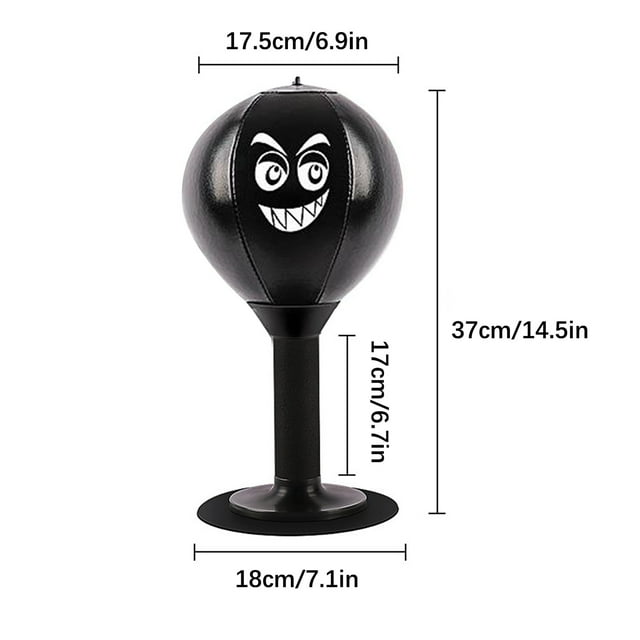 Herunwer Desktop Punching Bag with Suction Cup Base, Stress Relief Speed Bag for Office and Home, Fun Cartoon Design Boxing Trainer for Kids and Adults