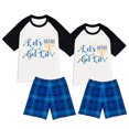 thumbnail image 2 of LuLiaMenton Matching Couples Hanukkah Pajamas Let's Get Lit Blue Plaid Short Sleeve Shorts Set, 2 of 5