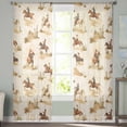 thumbnail image 3 of Western Cowboy Semi Sheer Curtains 96 Inch Length 2 Panels Set, Vintage Country Horse Plants Art Sheer Kitchen Curtain Privacy Voile Window Curtain for Living Room Bedroom Rod Pocket Drapes, 3 of 7