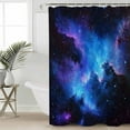 thumbnail image 2 of Small Stall Shower Curtain 36x78 Inch Narrow Half Size Blue Purple Sky Bath Curtains Bathroom Decor Modern Abstract Night Stars Waterproof Fabric Shower Curtain Set with Hooks 36 Inch, 2 of 6