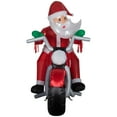 thumbnail image 6 of Gemmy Christmas Airblown Inflatable Inflatable Luxe Santa on Christmas Motorcycle, 5.5 ft Tall, red, 6 of 6