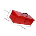 thumbnail image 2 of HONMEET Red Metal Tool Box 1Pcs Portable Tool Storage For Household Tools, 2 of 6