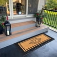 thumbnail image 4 of A1HC Natural Coir and Rubber Black Paisley Hand-Flocked Monogrammed Doormat, 30"x60", Durable Low Profile Heavy Duty Outdoor Front Door Mat, 4 of 8