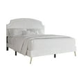 thumbnail image 2 of Castle Place Glam Upholstered Velvet Nailhead Trimmed Full Bed, White, 2 of 7