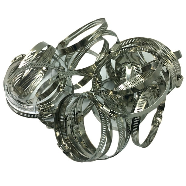 100pcs set Worm Drive 304 Stainless Clamps Pipe Jubilee Hose Clip