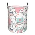 thumbnail image 1 of LNWH Laundry Basket, Cute Pastel Cartoon Cats Pattern Foldable Laundry Hamper With Handles Waterproof, Medium, 1 of 8