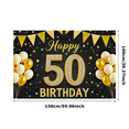 thumbnail image 2 of Golden Glitter Happy 50th Birthday Banner Decorative Background for Milestone Celebration Party Decor Photo Shoot, 2 of 5