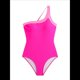 thumbnail image 3 of Trajes de Baño de un Solo Hombro para Mujer, Control de Abdomen, Traje de Baño de una Pieza, Adelgazante, Deportivo, con Bloques de Color, Traje de Baño. Rosa Roja XL, 3 of 10
