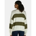 thumbnail image 5 of Dreamers By Debut Women's Striped Sweater with Blouson Sleeves, Midweight, Sizes XS-XL, 5 of 5