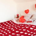 thumbnail image 6 of Valentine''s Day Throw Blanket Red Heart Prints Fuzzy Blanket Romantic Love Decorative Soft Cozy Flannel Blanket for Mom Couple Home Bed Sofa Couch Chair, 50 x 60 Inch, 6 of 6