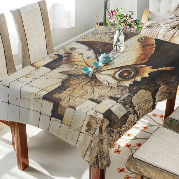 BZSMCE Square Tablecloth Butterfly on The Wall Pattern Tableclothes