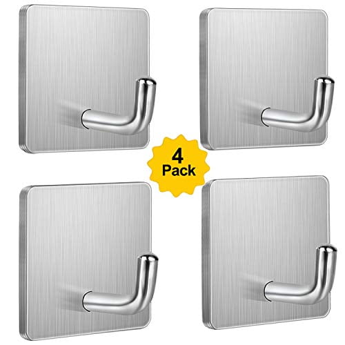 1 PC Stainless Steel Adhesive Wall Hooks Heavy Duty  Hanger Home Office Hook 