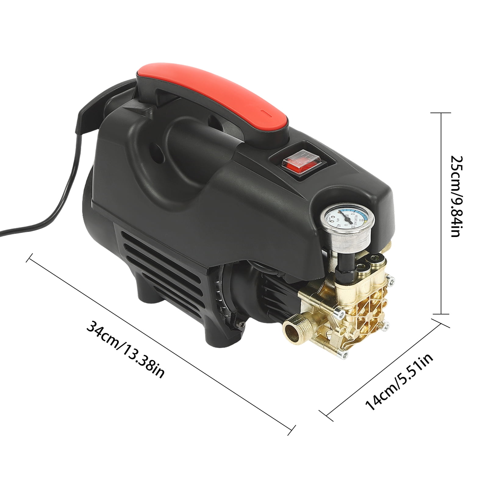 Wildnix High Pressure Washer Pump, 1400W High Efficiency Cleaning Machine with Foam Pot, Extension Pole, and 32.81ft Hose for Car and Floor Cleaning